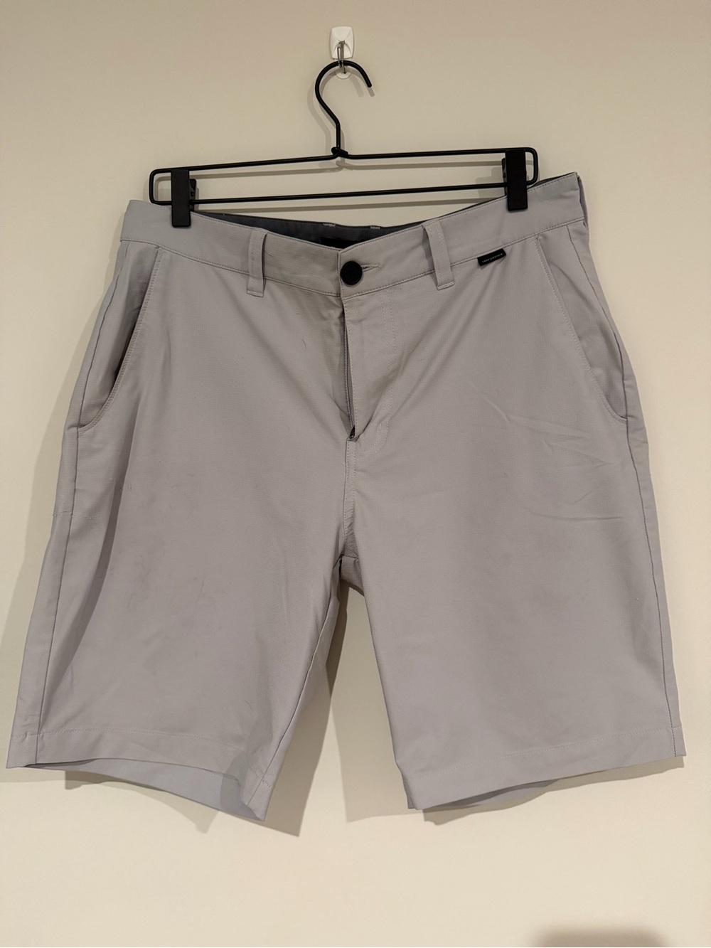 Travis Mathew Light Gray Flat Front Performance Shorts